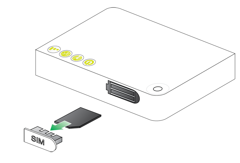 Example of how to insert the SIM card in the XBee Gateway Cellular model