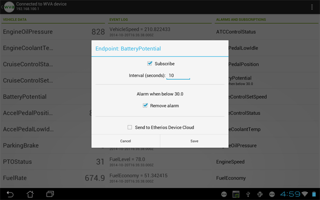 Endpoint dialog