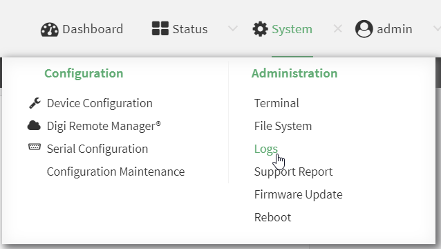 View system and event logs