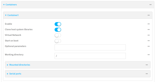 Configure a container