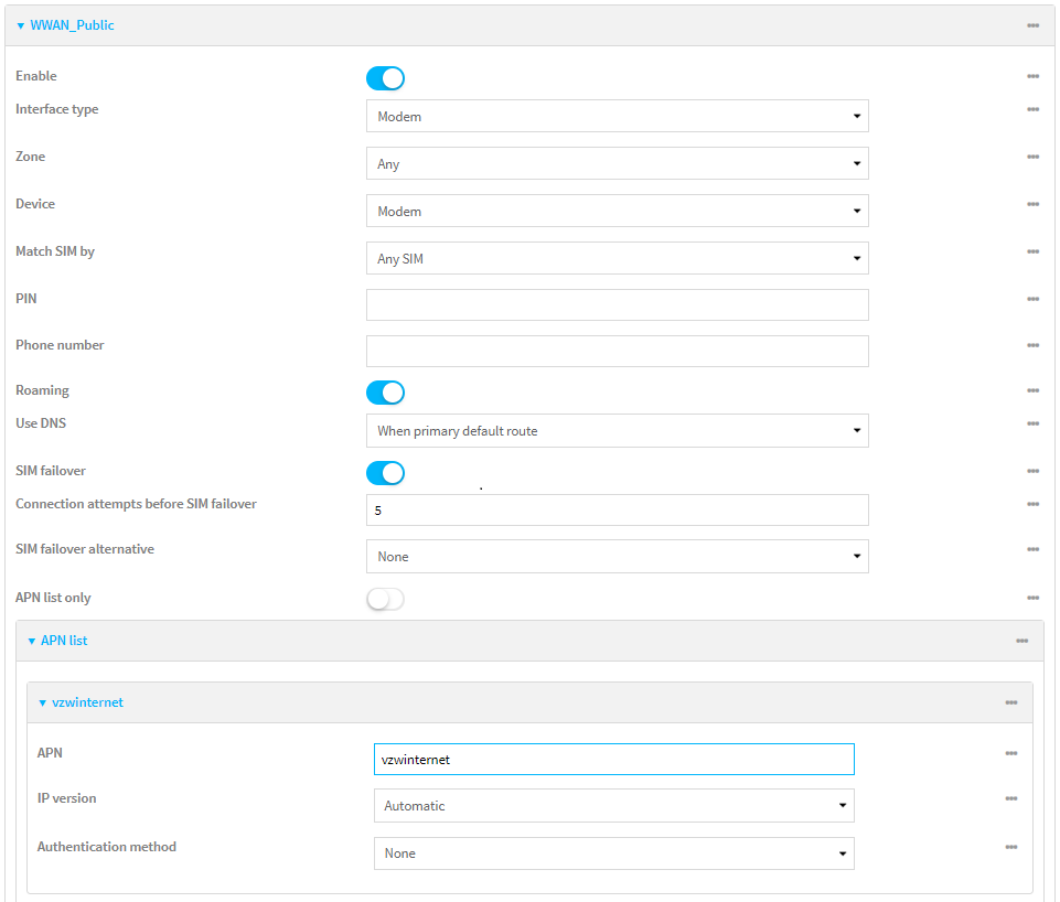 Wind Apn Configure dual APNs