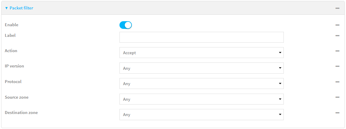 Android Packet Filter Configure packet filtering