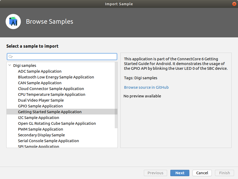 Import Sample Wizard Step 1
