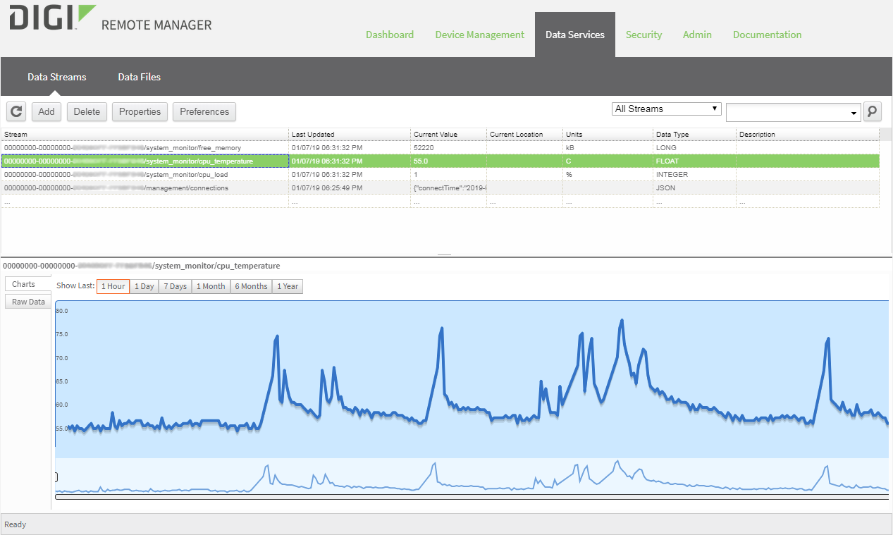 Remote Manager: System monitor