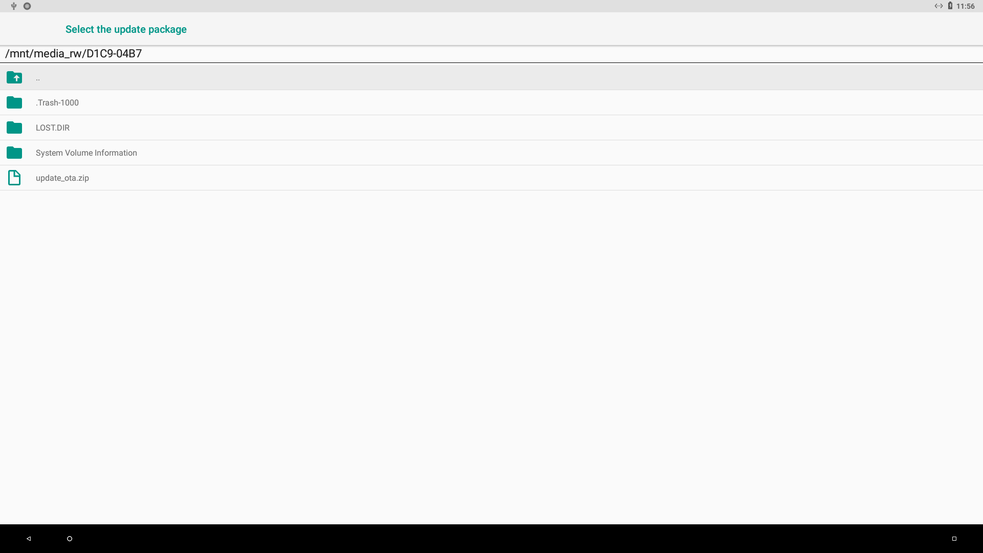 Select the update package