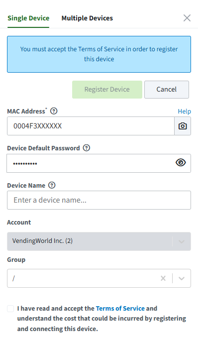 DRM dialog with terms and conditions acceptance