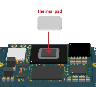Thermal pad on SOM