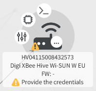 Provide Credentials XBee Hive