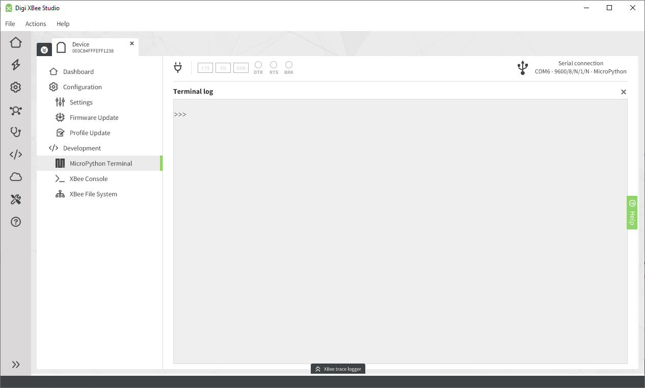 XBee Studio terminal