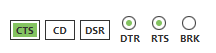 Serial port line status indicator